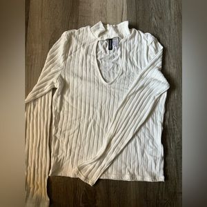 H&M white cutout top